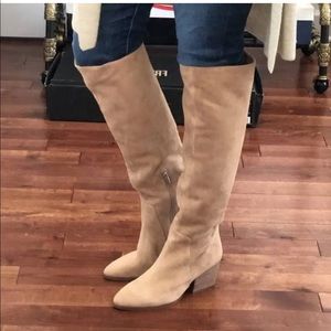 Vince Camuto BLOGGER FAV Tan Suede High Knee Boot